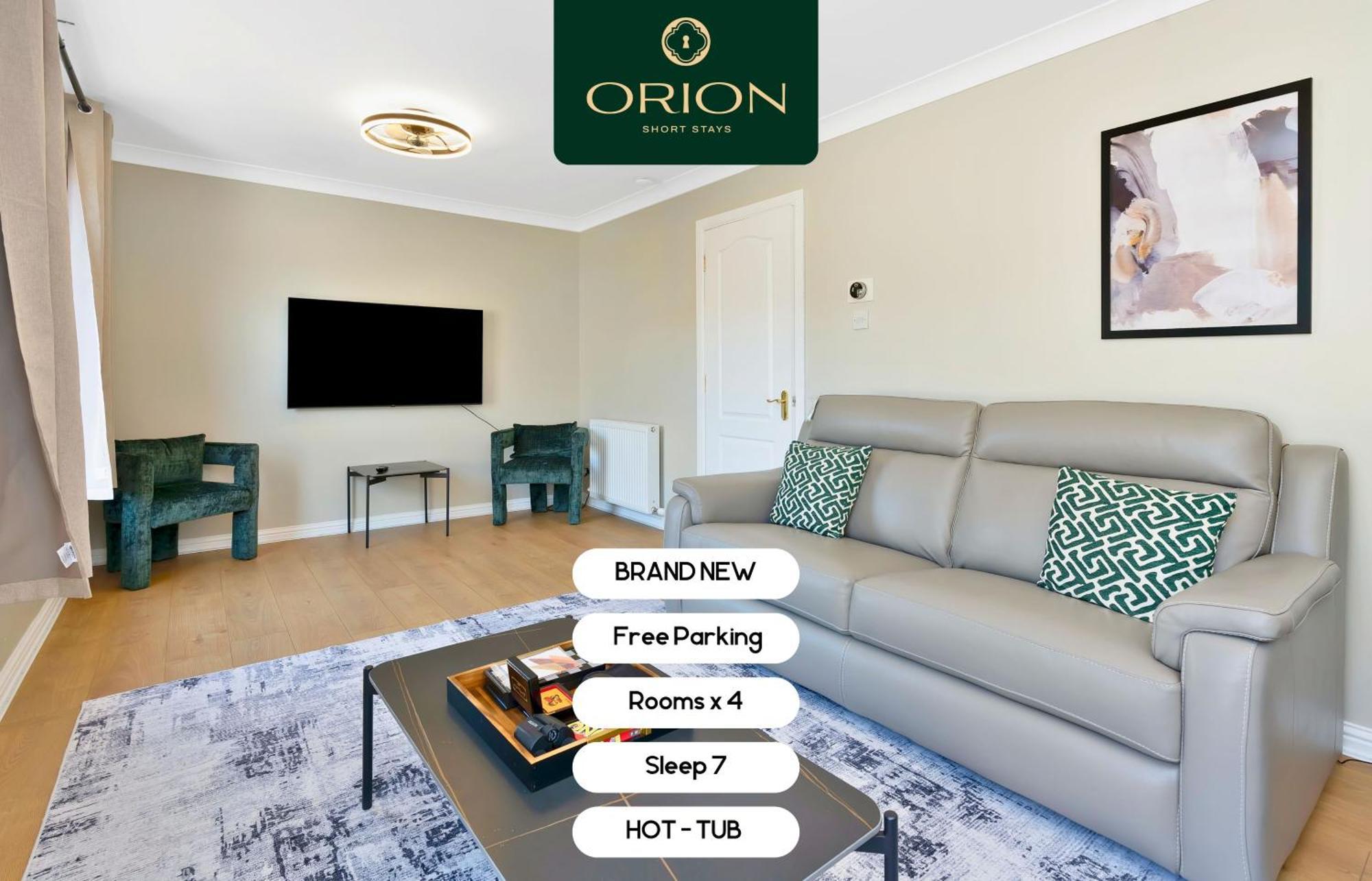Luxe Townhouse - 4 Rooms, Fully Equipped, Hot-tub, Games Room, Ev Power Point, Centrally Located, Newly Renovated, Longer And Reduced Prices Only By Visiting Orion Short Villa